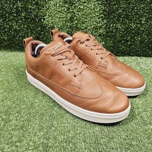 True Linkswear FS Tour Brown‎ Leather Wingtip Golf Waterproof Shoes Mens Size 10
